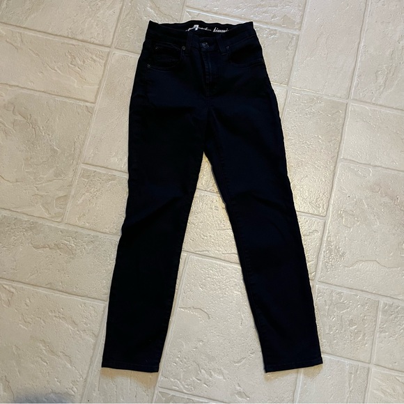 7 For All Mankind Black Kimmie Crop Jeans - Picture 7 of 11